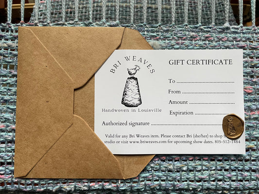 Bri Weaves Gift Certificate